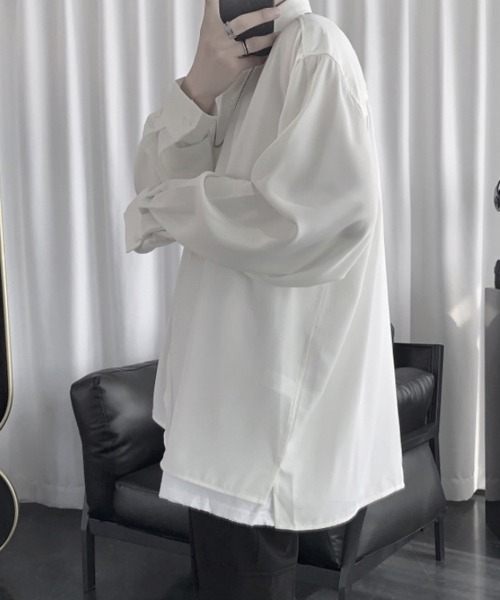 WESTBOY（ウエストボーイ）の「とろみリラックスロングスリーブシャツ V20S2350 【WB ORIGINALS】（シャツ/ブラウス・メンズ・ホワイト/ブラック/グレー・M/L/XL/S）」の4枚目の写真