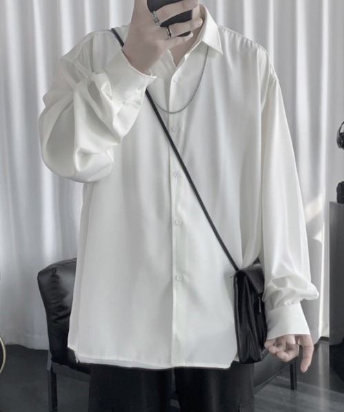 WESTBOY（ウエストボーイ）の「とろみリラックスロングスリーブシャツ V20S2350 【WB ORIGINALS】（シャツ/ブラウス・メンズ・ホワイト/ブラック/グレー・M/L/XL/S）」の5枚目の写真