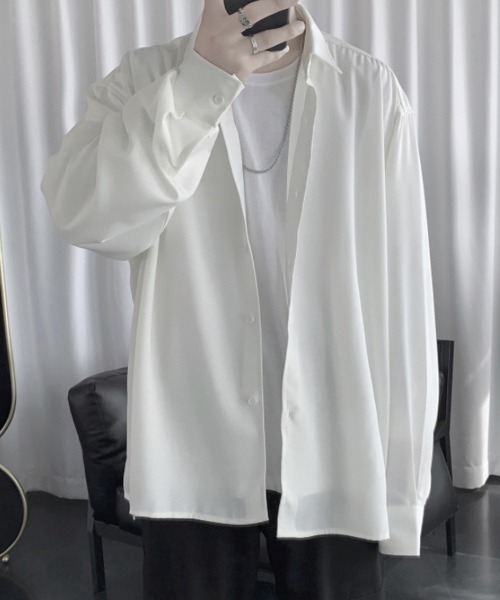 WESTBOY（ウエストボーイ）の「とろみリラックスロングスリーブシャツ V20S2350 【WB ORIGINALS】（シャツ/ブラウス・メンズ・ホワイト/ブラック/グレー・M/L/XL/S）」の7枚目の写真