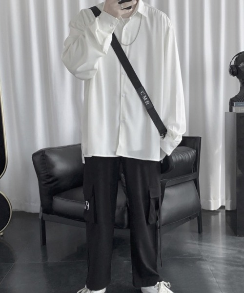 WESTBOY（ウエストボーイ）の「とろみリラックスロングスリーブシャツ V20S2350 【WB ORIGINALS】（シャツ/ブラウス・メンズ・ホワイト/ブラック/グレー・M/L/XL/S）」の9枚目の写真