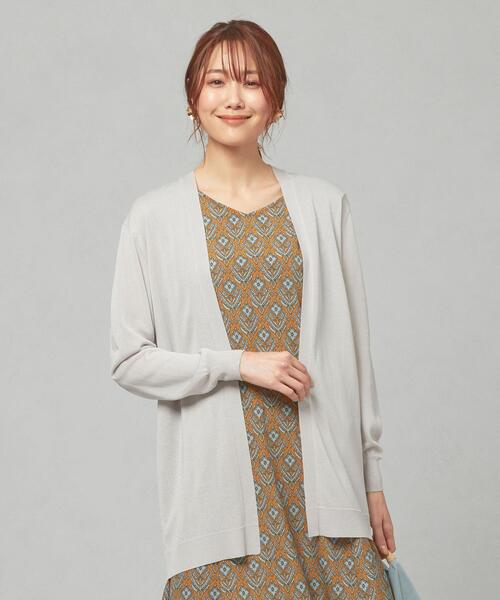 closet story（クローゼットストーリー）の「＜closet story＞□セッショクレイカン キナガシ カーディガン -手洗い可能-（カーディガン/ボレロ・レディース・ライトグレー/ライトピンク・FREE）」の2枚目の写真