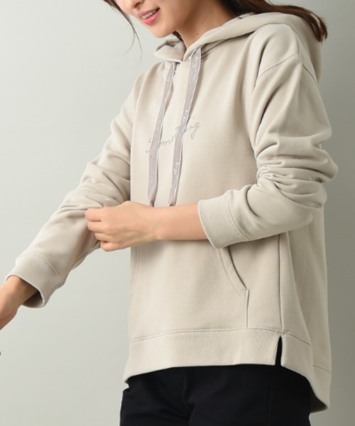 SOMETHING（サムシング）の「【ＳＯＭＥＴＨＩＮＧ】ＳＯＭＥＴＨＩＮＧ　ＬＯＧＯ　ＨＯＯＤＩＥ（パーカー・レディース・ベージュ/パープル/ピンク・FREE）」の12枚目の写真