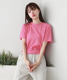 by muni:r | リネン混合カラークロップドTシャツ(Tシャツ/カットソー)