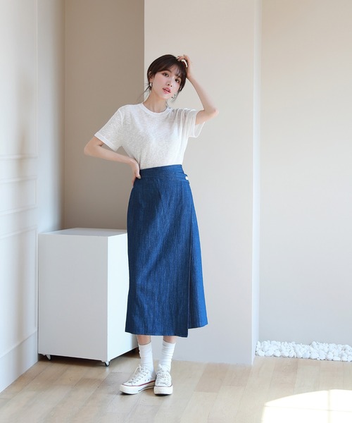 by muni:r(バイ ムニール)の「クロップドTシャツ(Tシャツ/カットソー・レディース・パープル/カーキ/ピンク/イエロー/アイボリー・FREE)」の16枚目の写真