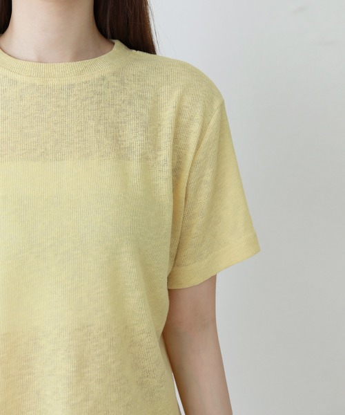 by muni:r(バイ ムニール)の「クロップドTシャツ(Tシャツ/カットソー・レディース・パープル/カーキ/ピンク/イエロー/アイボリー・FREE)」の15枚目の写真