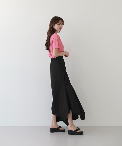 by muni:r(バイ ムニール)の「クロップドTシャツ(Tシャツ/カットソー・レディース・パープル/カーキ/ピンク/イエロー/アイボリー・FREE)」の7枚目の写真