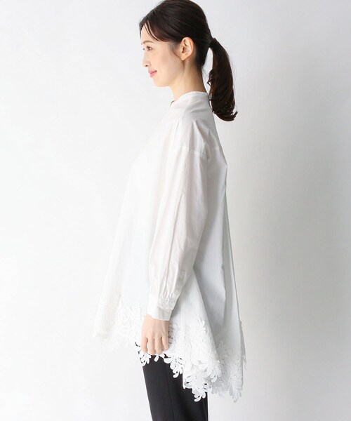 smart pink（スマートピンク）の「◆【手洗い可】裾レースブラウス（シャツ/ブラウス・レディース・オフホワイト/オリーブ・88）」の5枚目の写真