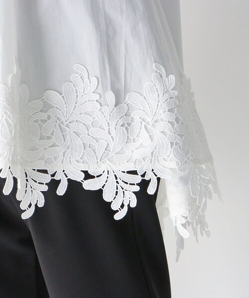 smart pink（スマートピンク）の「◆【手洗い可】裾レースブラウス（シャツ/ブラウス・レディース・オフホワイト/オリーブ・88）」の10枚目の写真