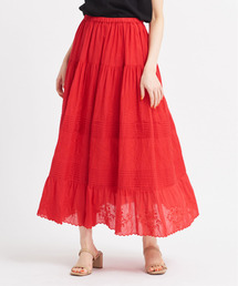 Dot＆Stripes CHILD WOMAN | C/Visローン刺繍 ティアードスカート(スカート)