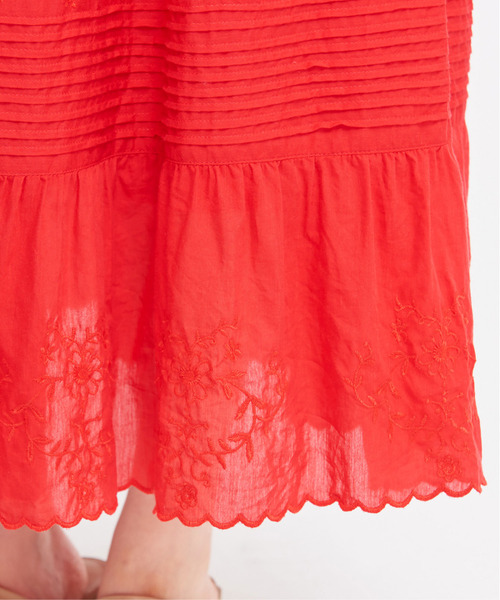 Dot＆Stripes CHILD WOMAN（ドットアンドストライプス　チャイルドウーマン）の「C/Visローン刺繍 ティアードスカート（スカート・レディース・レッド/ホワイト/ブラック・FREE）」の15枚目の写真