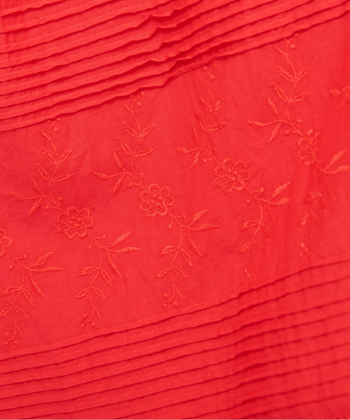 Dot＆Stripes CHILD WOMAN（ドットアンドストライプス　チャイルドウーマン）の「C/Visローン刺繍 ティアードスカート（スカート・レディース・レッド/ホワイト/ブラック・FREE）」の17枚目の写真