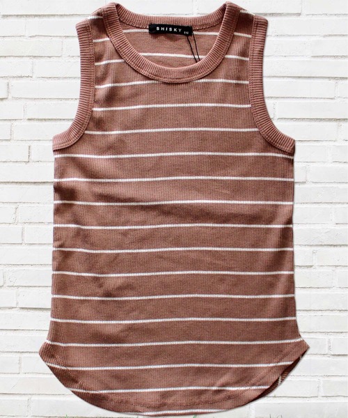 THE CASUAL（カジュアル）の「無地 ボーダー テレコロングタンクトップ キッズ（タンクトップ・キッズ・グレー系1/ブラック/ブラウン系/グレー系/オフホワイト/チャコール/ベージュ/モカ/ネイビー/カーキ/カーキ系/杢グレー・140cm/130cm/160cm/110cm/150cm/120cm/100cm）」の9枚目の写真
