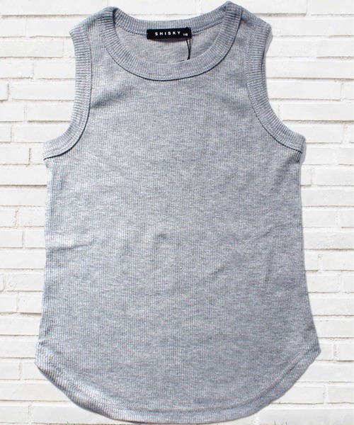 THE CASUAL（カジュアル）の「無地 ボーダー テレコロングタンクトップ キッズ（タンクトップ・キッズ・グレー系1/ブラック/ブラウン系/グレー系/オフホワイト/チャコール/ベージュ/モカ/ネイビー/カーキ/カーキ系/杢グレー・140cm/130cm/160cm/110cm/150cm/120cm/100cm）」の4枚目の写真