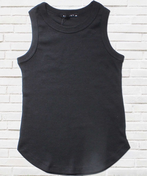 THE CASUAL（カジュアル）の「無地 ボーダー テレコロングタンクトップ キッズ（タンクトップ・キッズ・グレー系1/ブラック/ブラウン系/グレー系/オフホワイト/チャコール/ベージュ/モカ/ネイビー/カーキ/カーキ系/杢グレー・140cm/130cm/160cm/110cm/150cm/120cm/100cm）」の3枚目の写真