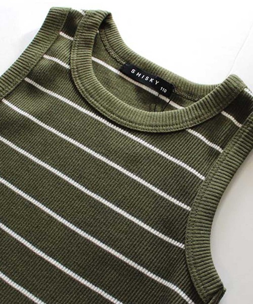 THE CASUAL（カジュアル）の「無地 ボーダー テレコロングタンクトップ キッズ（タンクトップ・キッズ・グレー系1/ブラック/ブラウン系/グレー系/オフホワイト/チャコール/ベージュ/モカ/ネイビー/カーキ/カーキ系/杢グレー・140cm/130cm/160cm/110cm/150cm/120cm/100cm）」の14枚目の写真