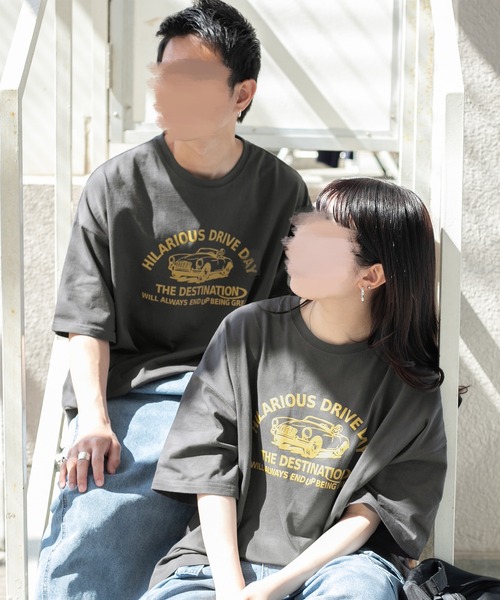 PairPair(ペアペア)の「BIGロゴT(ユニセックス)(Tシャツ/カットソー・レディース・オフホワイト/モカ/スミクロ/グレイッシュブルー・FREE)」の3枚目の写真