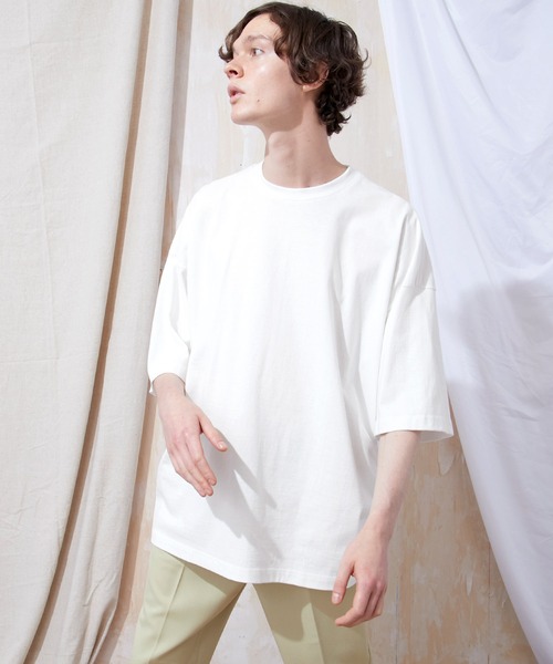 EMMA CLOTHES（エマクローズ）の「ヘビー天竺オーバーサイズS/Sカットソー EMMA CLOTHES（Tシャツ/カットソー・メンズ・ブラック/ブルー系その他/グリーン系その他/パープル/ライトベージュ/オフホワイト/チャコール・M/L）」の18枚目の写真