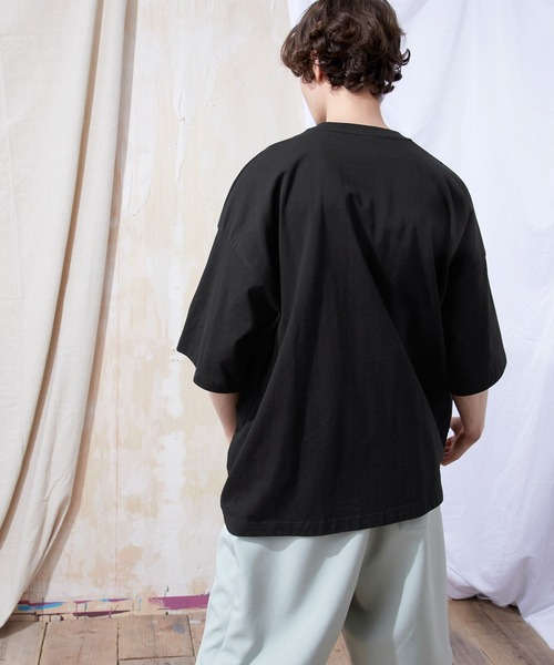 EMMA CLOTHES（エマクローズ）の「ヘビー天竺オーバーサイズS/Sカットソー EMMA CLOTHES（Tシャツ/カットソー・メンズ・ブラック/ブルー系その他/グリーン系その他/パープル/ライトベージュ/オフホワイト/チャコール・M/L）」の22枚目の写真