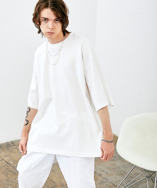 EMMA CLOTHES（エマクローズ）の「ヘビー天竺オーバーサイズS/Sカットソー EMMA CLOTHES（Tシャツ/カットソー・メンズ・ブラック/ブルー系その他/グリーン系その他/パープル/ライトベージュ/オフホワイト/チャコール・M/L）」の11枚目の写真