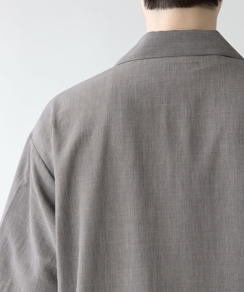 RAGEBLUE（レイジブルー）の「＜セットアップ着用可能＞シャリテック/リネンタッチオープンカラーシャツ/936495（シャツ/ブラウス・メンズ・ブラック/ダークグリーン/グレー系その他/キャメル・MEDIUM/LARGE）」の7枚目の写真