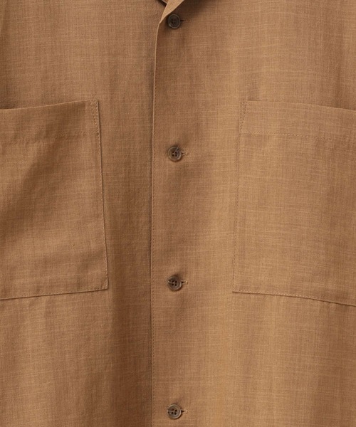 RAGEBLUE（レイジブルー）の「＜セットアップ着用可能＞シャリテック/リネンタッチオープンカラーシャツ/936495（シャツ/ブラウス・メンズ・ブラック/ダークグリーン/グレー系その他/キャメル・MEDIUM/LARGE）」の8枚目の写真