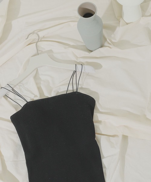 SENSE OF PLACE by URBAN RESEARCH(センスオブプレイスバイアーバンリサーチ)の「カップツキニットキャミソール(キャミソール・レディース・ライトベージュ/ベージュ/ブラック・ONE)」の1枚目の写真