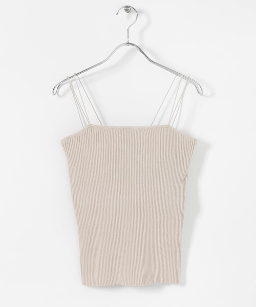 SENSE OF PLACE by URBAN RESEARCH(センスオブプレイスバイアーバンリサーチ)の「カップツキニットキャミソール(キャミソール・レディース・ライトベージュ/ベージュ/ブラック・ONE)」の4枚目の写真