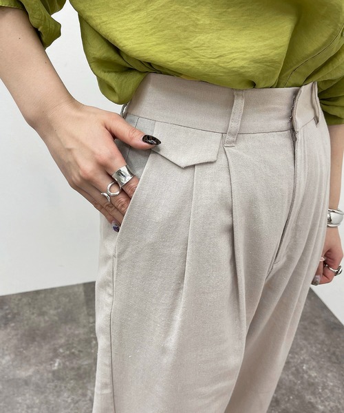 apres jour mignon（アプレジュールミニョン）の「ルーズテーパードパンツ 【ZOZOTOWN限定アイテム】（その他パンツ・レディース・グリーン/ライトベージュ/ブラック・フリー/X-LARGE）」の5枚目の写真