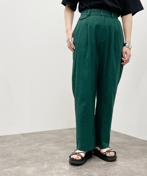 apres jour mignon（アプレジュールミニョン）の「ルーズテーパードパンツ 【ZOZOTOWN限定アイテム】（その他パンツ・レディース・グリーン/ライトベージュ/ブラック・フリー/X-LARGE）」の8枚目の写真