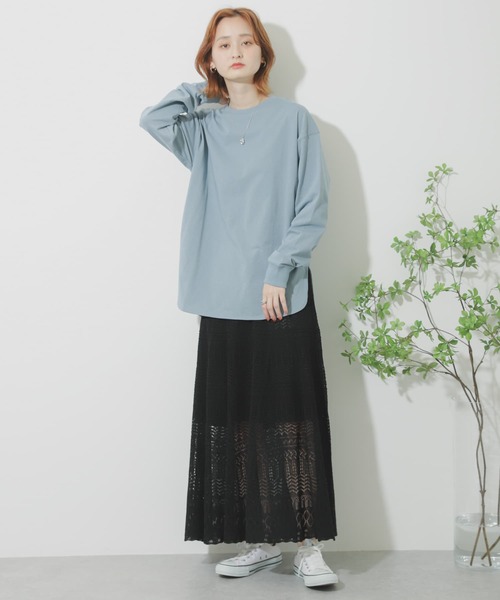 SENSE OF PLACE by URBAN RESEARCH（センスオブプレイスバイアーバンリサーチ）の「スカシアミフレアスカート（スカート・レディース・ブラック/グリーン/アイボリー・ONE）」の17枚目の写真