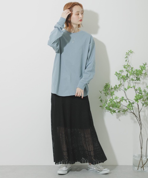 SENSE OF PLACE by URBAN RESEARCH（センスオブプレイスバイアーバンリサーチ）の「スカシアミフレアスカート（スカート・レディース・ブラック/グリーン/アイボリー・ONE）」の12枚目の写真