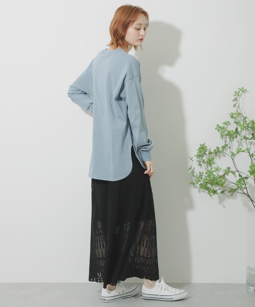 SENSE OF PLACE by URBAN RESEARCH（センスオブプレイスバイアーバンリサーチ）の「スカシアミフレアスカート（スカート・レディース・ブラック/グリーン/アイボリー・ONE）」の7枚目の写真