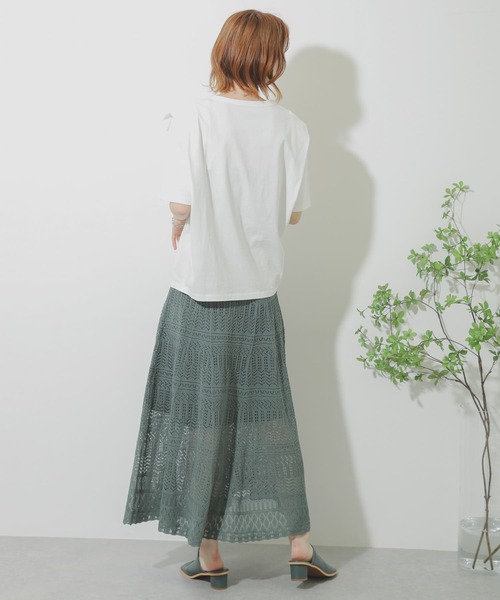 SENSE OF PLACE by URBAN RESEARCH（センスオブプレイスバイアーバンリサーチ）の「スカシアミフレアスカート（スカート・レディース・ブラック/グリーン/アイボリー・ONE）」の19枚目の写真