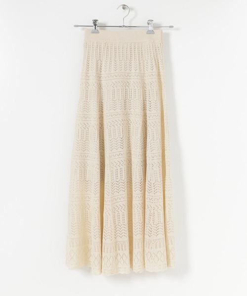 SENSE OF PLACE by URBAN RESEARCH（センスオブプレイスバイアーバンリサーチ）の「スカシアミフレアスカート（スカート・レディース・ブラック/グリーン/アイボリー・ONE）」の14枚目の写真