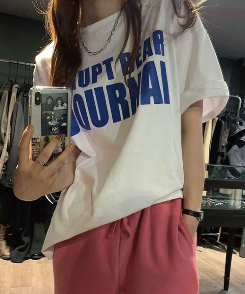 meJane(ミージェーン)の「フロントビックロゴプリントルーズTシャツ【ZOZOTOWN限定】(Tシャツ/カットソー・レディース・ホワイト/チャコールグレー/ブルー・FREE)」の3枚目の写真