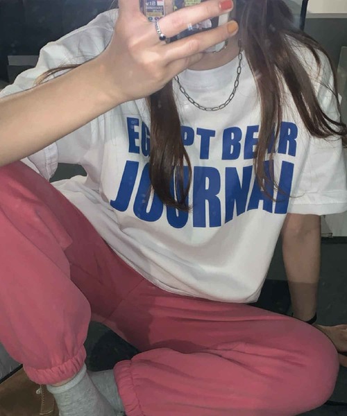 meJane(ミージェーン)の「フロントビックロゴプリントルーズTシャツ【ZOZOTOWN限定】(Tシャツ/カットソー・レディース・ホワイト/チャコールグレー/ブルー・FREE)」の7枚目の写真