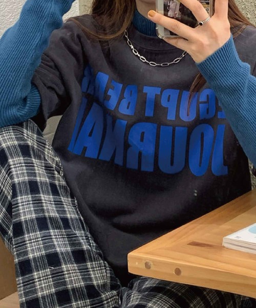 meJane(ミージェーン)の「フロントビックロゴプリントルーズTシャツ【ZOZOTOWN限定】(Tシャツ/カットソー・レディース・ホワイト/チャコールグレー/ブルー・FREE)」の15枚目の写真