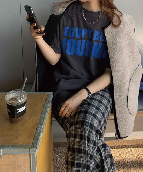 meJane(ミージェーン)の「フロントビックロゴプリントルーズTシャツ【ZOZOTOWN限定】(Tシャツ/カットソー・レディース・ホワイト/チャコールグレー/ブルー・FREE)」の16枚目の写真