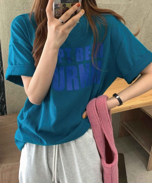meJane(ミージェーン)の「フロントビックロゴプリントルーズTシャツ【ZOZOTOWN限定】(Tシャツ/カットソー・レディース・ホワイト/チャコールグレー/ブルー・FREE)」の12枚目の写真