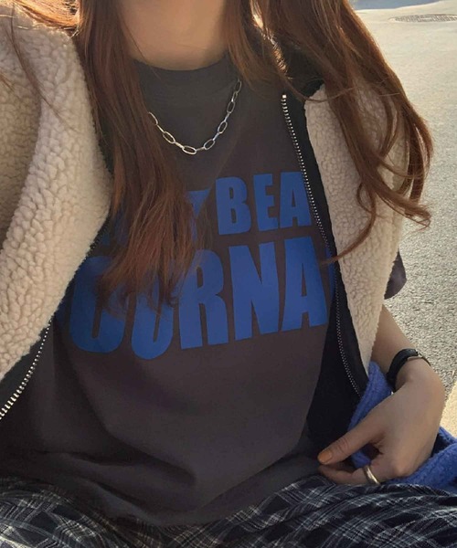 meJane(ミージェーン)の「フロントビックロゴプリントルーズTシャツ【ZOZOTOWN限定】(Tシャツ/カットソー・レディース・ホワイト/チャコールグレー/ブルー・FREE)」の10枚目の写真