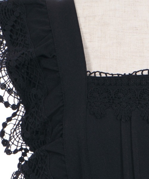 axes femme(アクシーズファム)の「フリル×レースサロペット(サロペット/オーバーオール・レディース・ベージュ/カーキ/ブラック・MEDIUM)」の12枚目の写真