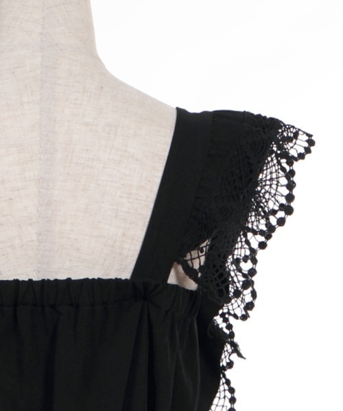 axes femme(アクシーズファム)の「フリル×レースサロペット(サロペット/オーバーオール・レディース・ベージュ/カーキ/ブラック・MEDIUM)」の14枚目の写真