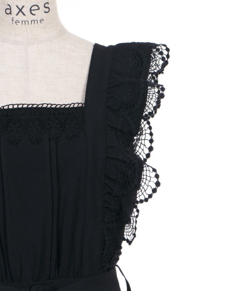 axes femme(アクシーズファム)の「フリル×レースサロペット(サロペット/オーバーオール・レディース・ベージュ/カーキ/ブラック・MEDIUM)」の18枚目の写真