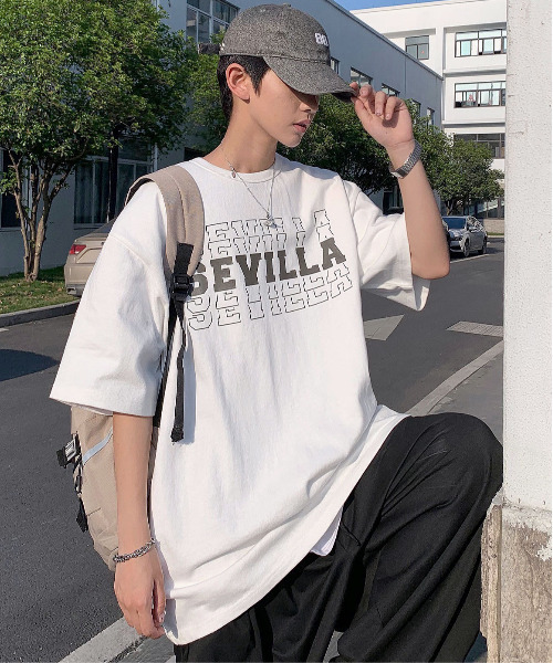 neos（ネオス）の「【neos -addictive design-】ビッグシルエット ヘビーウェイト ラバープリント カレッジ Tシャツ（Tシャツ/カットソー・メンズ・ホワイト/ブラック/ベージュ/ホワイト系その他/ブラック系その他/ホワイト系その他2・MEDIUM/LARGE）」の3枚目の写真