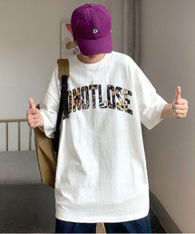 【neos -addictive design-】ビッグシルエット ヘビーウェイト ラバープリント カレッジ Tシャツ