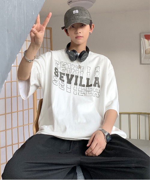 neos（ネオス）の「【neos -addictive design-】ビッグシルエット ヘビーウェイト ラバープリント カレッジ Tシャツ（Tシャツ/カットソー・メンズ・ホワイト/ブラック/ベージュ/ホワイト系その他/ブラック系その他/ホワイト系その他2・MEDIUM/LARGE）」の20枚目の写真