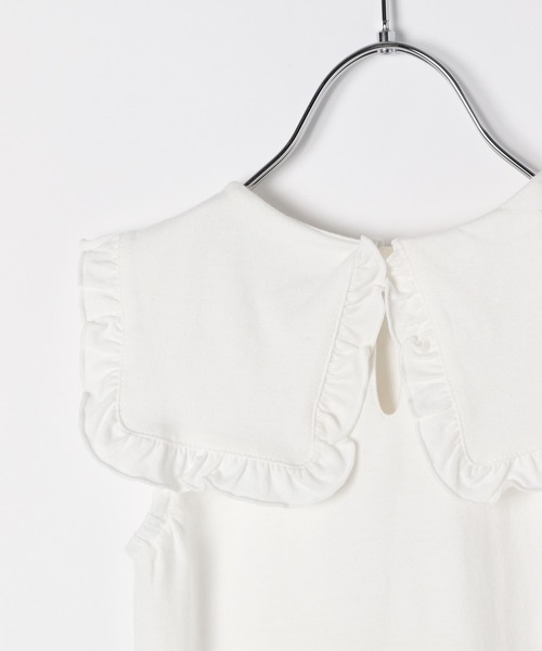 GLOBAL WORK（グローバルワーク）の「【宮城舞さんコラボ】フリル襟ノースリーブ【キッズ】/940449（Tシャツ/カットソー・キッズ・ホワイト/ブラック・120cm/150cm/100cm/110cm/140cm/130cm/160cm）」の7枚目の写真