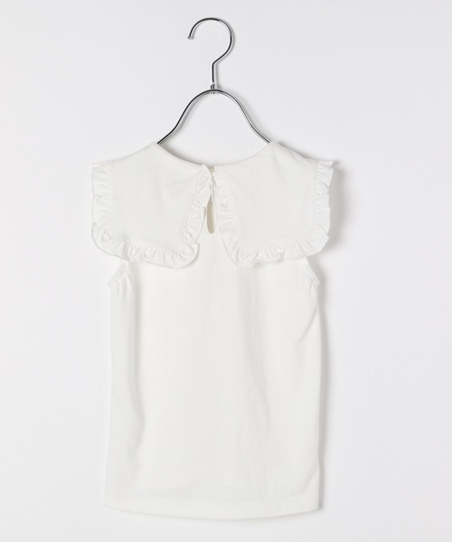 GLOBAL WORK（グローバルワーク）の「【宮城舞さんコラボ】フリル襟ノースリーブ【キッズ】/940449（Tシャツ/カットソー・キッズ・ホワイト/ブラック・120cm/150cm/100cm/110cm/140cm/130cm/160cm）」の3枚目の写真