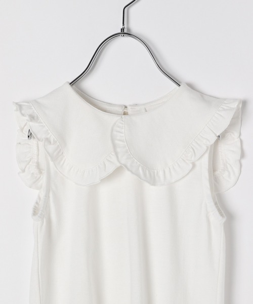 GLOBAL WORK（グローバルワーク）の「【宮城舞さんコラボ】フリル襟ノースリーブ【キッズ】/940449（Tシャツ/カットソー・キッズ・ホワイト/ブラック・120cm/150cm/100cm/110cm/140cm/130cm/160cm）」の4枚目の写真