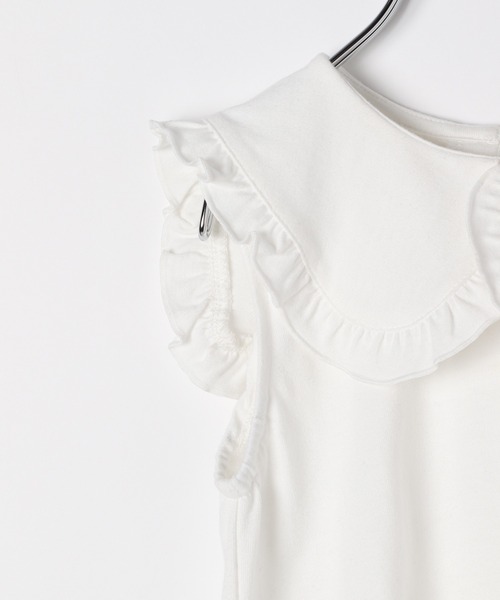 GLOBAL WORK（グローバルワーク）の「【宮城舞さんコラボ】フリル襟ノースリーブ【キッズ】/940449（Tシャツ/カットソー・キッズ・ホワイト/ブラック・120cm/150cm/100cm/110cm/140cm/130cm/160cm）」の5枚目の写真